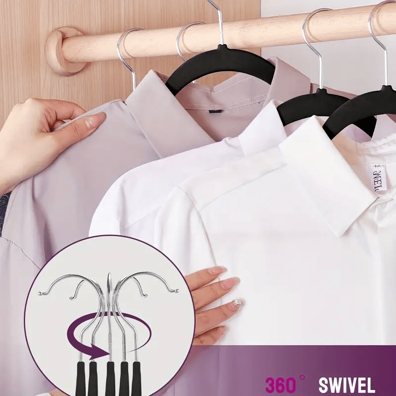 Heavy-Duty Black Velvet Hangers Bundle Includes 5 10 20 or 30 Non-Slip Nano Coated for Coats Pants Dresses