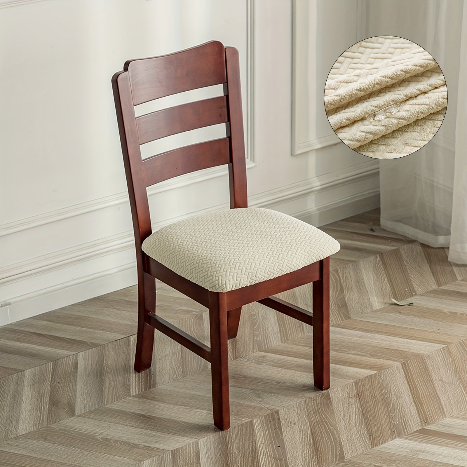 Водонепроницаемые чехлы для ресторанных стульев в стиле клетчатого бархата жаккард, подходят для защиты кухонных стульев от домашних животных. Съемные, washable и идеальны для домашнего декора.