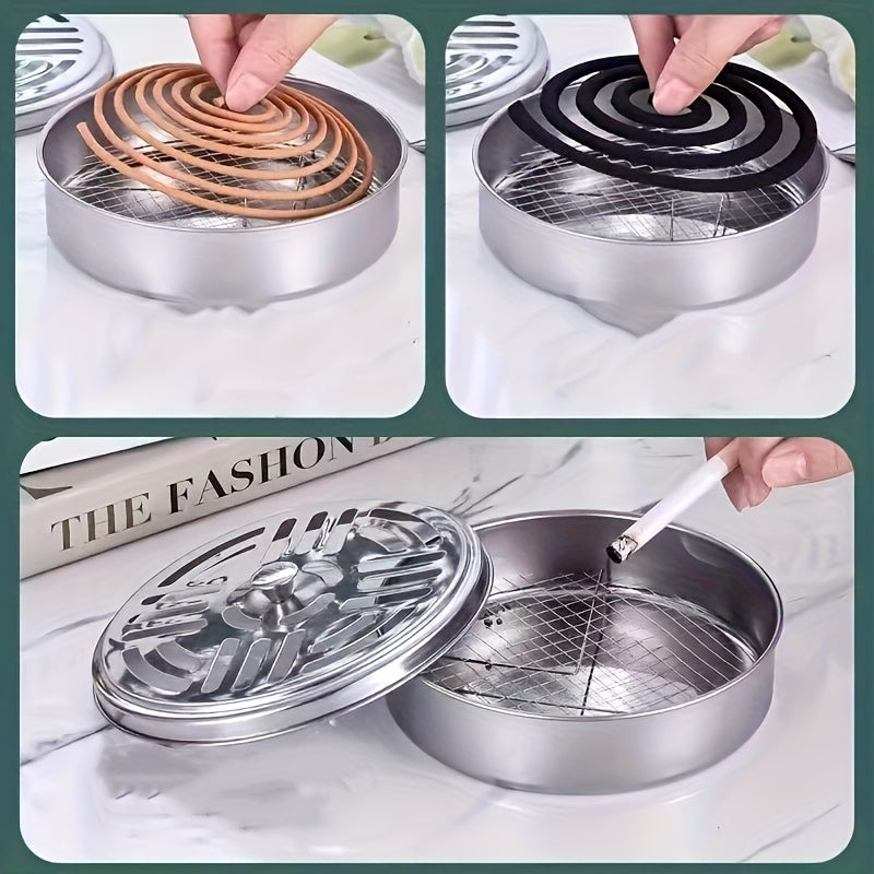 Stainless Steel Mosquito Coil Holder Portable Fireproof Indoor Outdoor