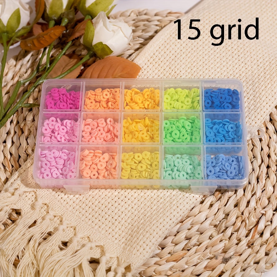 Polymer Clay Beads for Jewelry Making 6mm Flat Round Assorted Colors 10/15/17/24/28 Grids