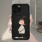 Чёрный чехол для телефона Angry Little Girl, совместимый с моделями iPhone 11, 12, 13, 14, 15, 16, XS, XR, X, 7, 8 Plus, Pro Max, SE