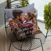 Personalized Decorative Pillow Cover with Custom Photo and Text for Sofa Bed Bedroom