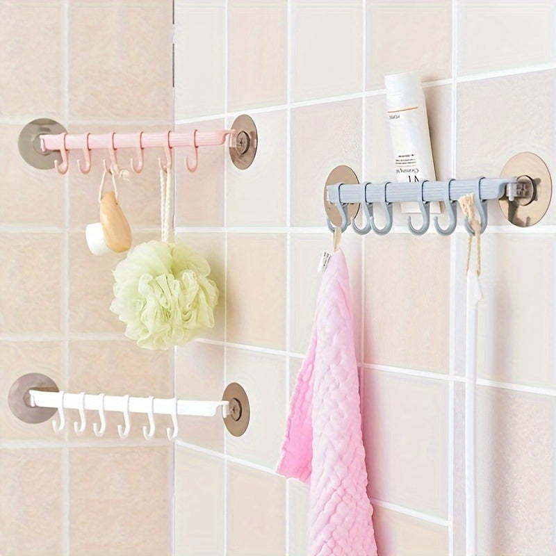 Adhesive Hooks 6-Pack Wall Mounts for Kitchen Bathroom Clothes Hanging