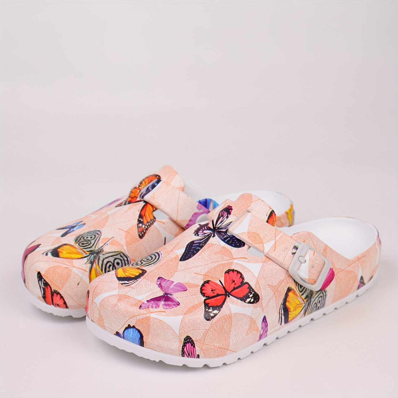 Women’s EVA Butterfly Print Slide Sandals Lightweight Flat Casual Shoes