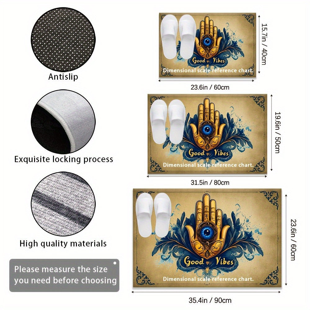 Yovuz Ko'z Xush kelibsiz mato, sirg'almas, to'qilgan polyester, ichki va tashqi bezak