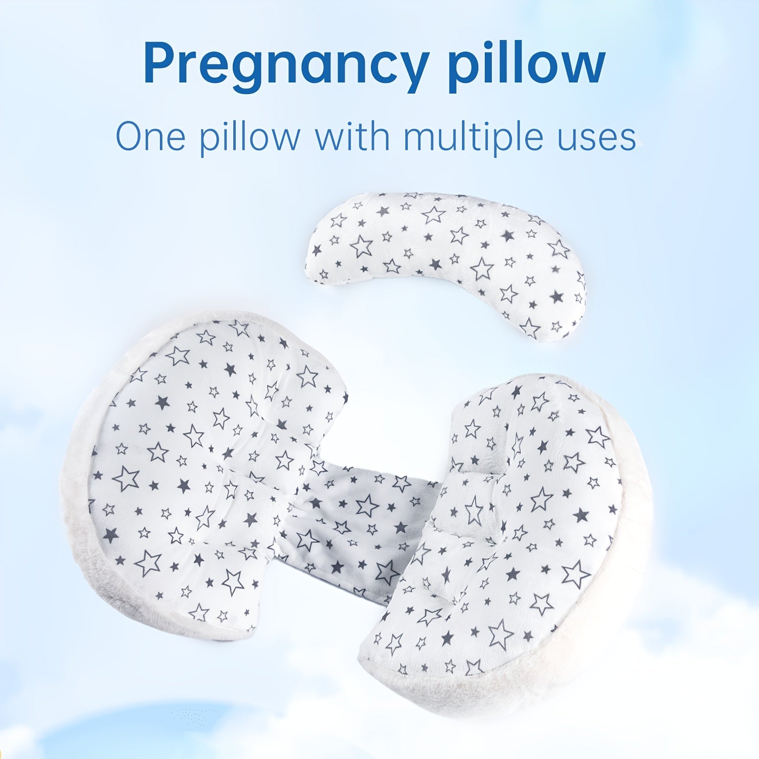 Pregnancy Support Pillow Full Body Cushion for Side Sleeping Medium Soft Polyester Fiber