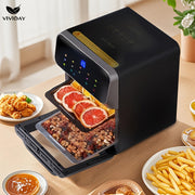 10-Layer Touchscreen Air Fryer Oven with Visible Window Multifunctional Oil-Free Low-Fat Electric European Standard Plug