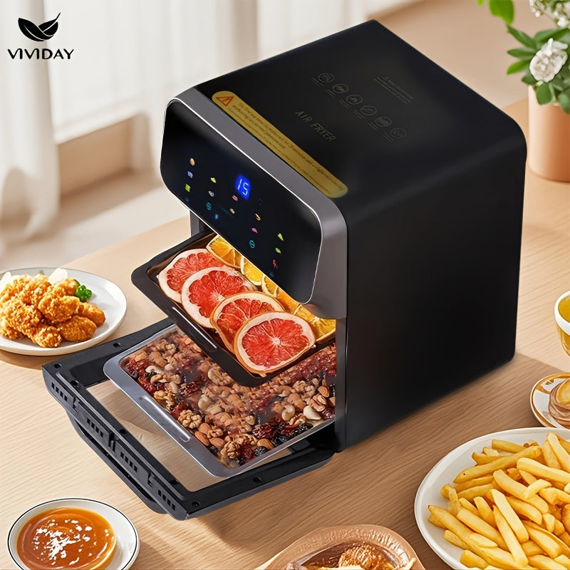 10-Layer Touchscreen Air Fryer Oven with Visible Window Multifunctional Oil-Free Low-Fat Electric European Standard Plug