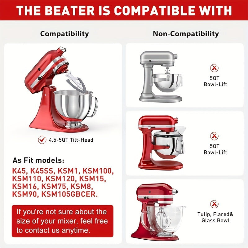 Stainless Steel Mixer Bowl 4.5 Qt Food Grade Replacement with Handle