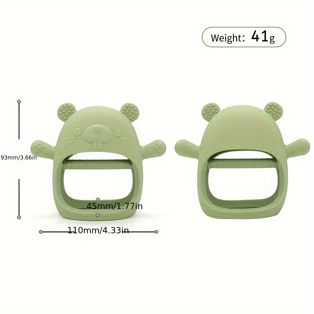 Baby Silicone Teether Gloves Food Grade Soft Cute Drop-Preventing Gift