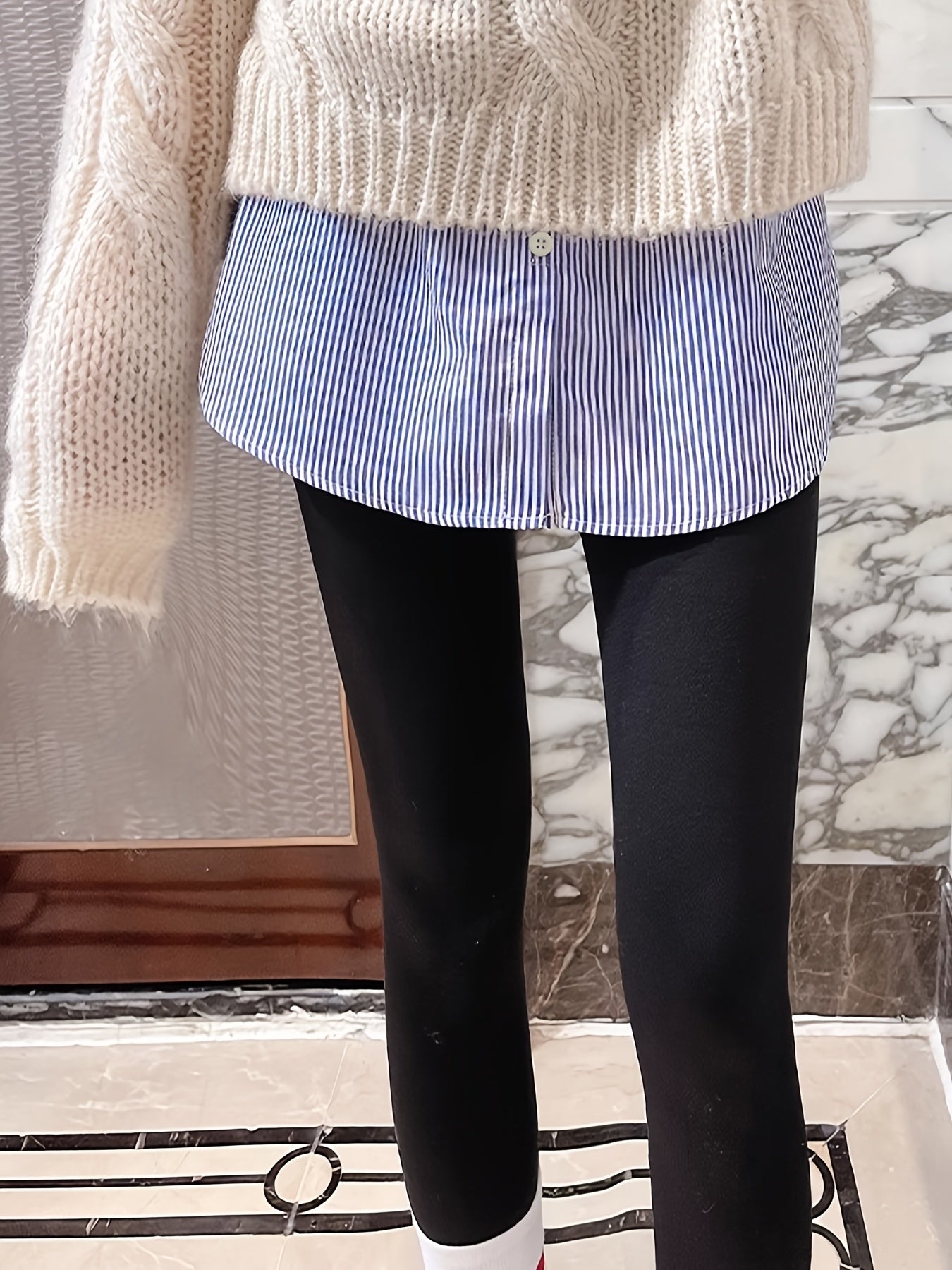 Women's All-Season Sleeveless Top Blue White Striped Non-Stretch Fabric