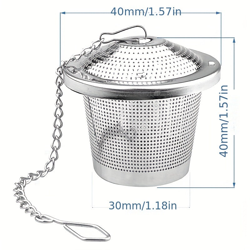 Stainless Steel Tea Infuser with Mesh Strainer and Chain Hook for Loose Leaf Tea