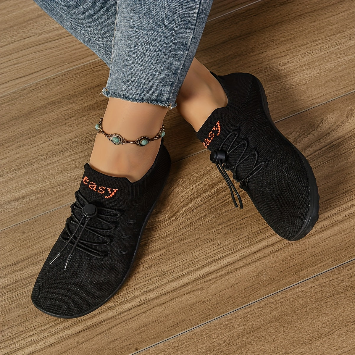 Women Lightweight Casual Slip-On Sneakers Breathable Fabric All-Season