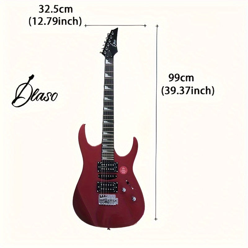 Electric Guitar for Adults Beginners Red Black 22 Frets S-S-S