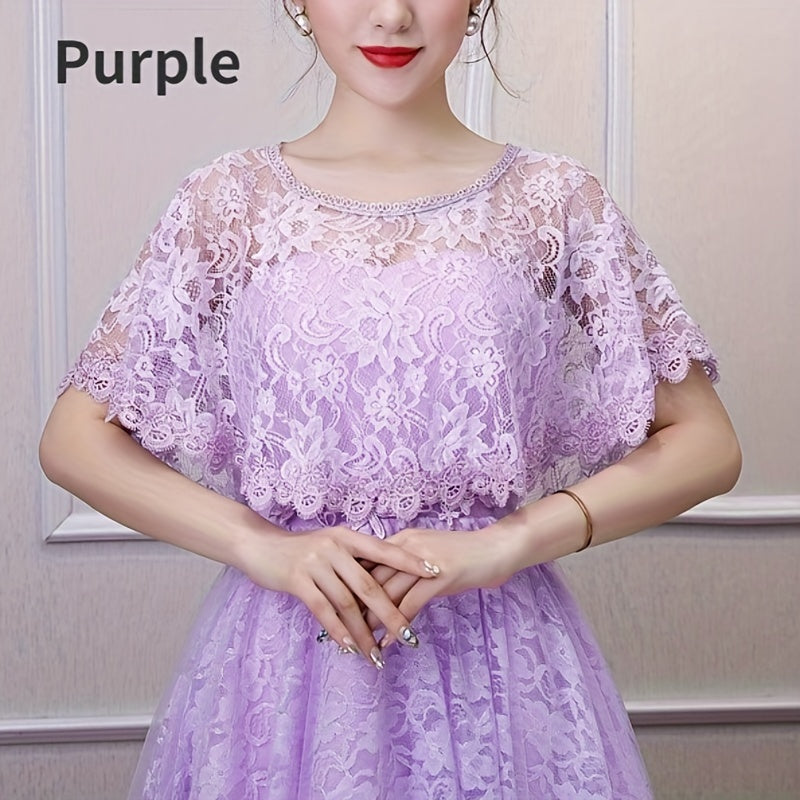 Bridal Lace Shawl Polyester Cape for Wedding Gowns and Special Occasions