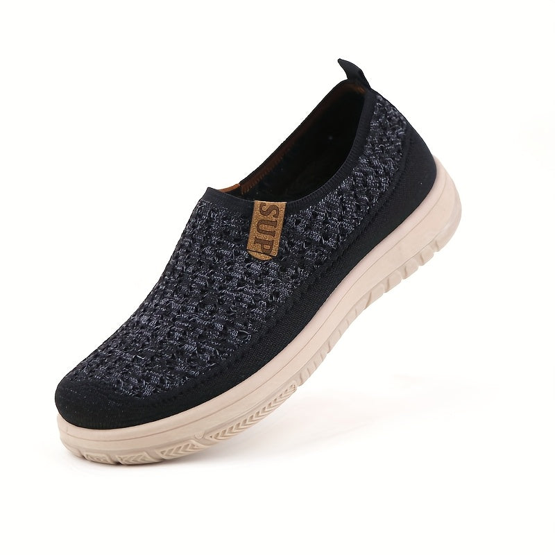 Women's Slip-On Casual Sneakers - Breathable Knit, Lightweight, All-Season