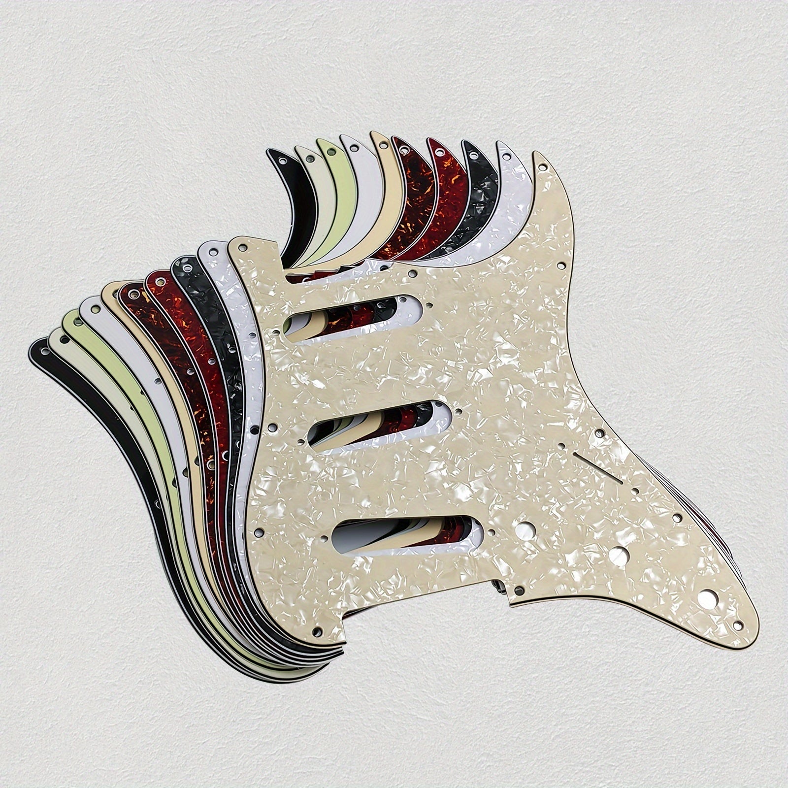 Electric Guitar Single Pickup Guard with Aluminum Shield and Screws for Standard ST Style SSS Guitars in Multiple Colors