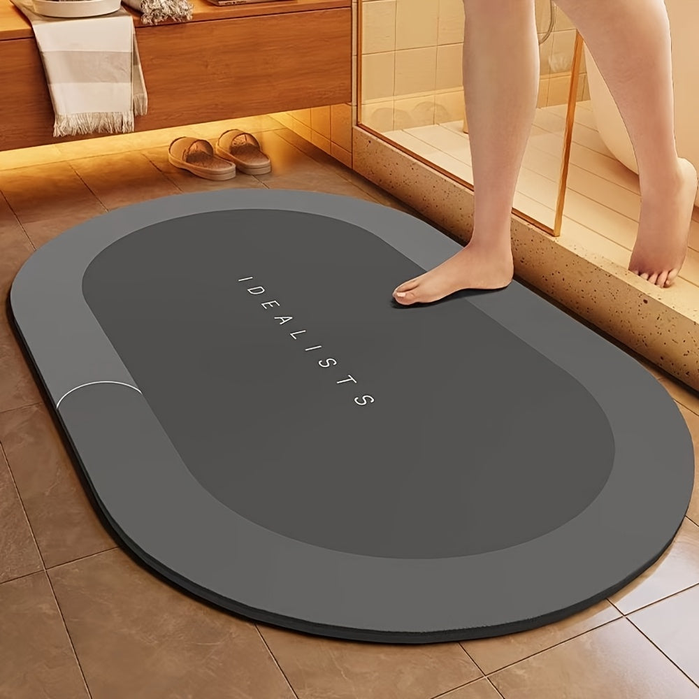 Absorbent Polyester Bath Mat Non-Slip Quick-Dry Odorless for Shower Bedroom Kitchen