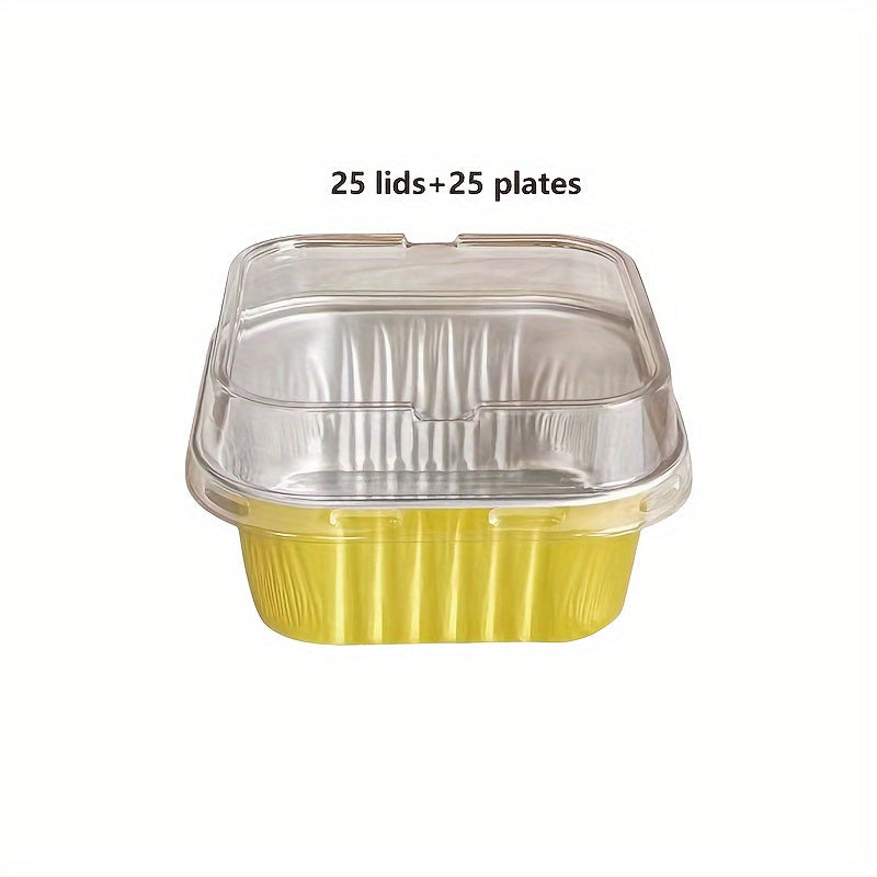 50-Pack 5oz Aluminum Foil Baking Cups with Lids for Cupcakes Muffins Pies