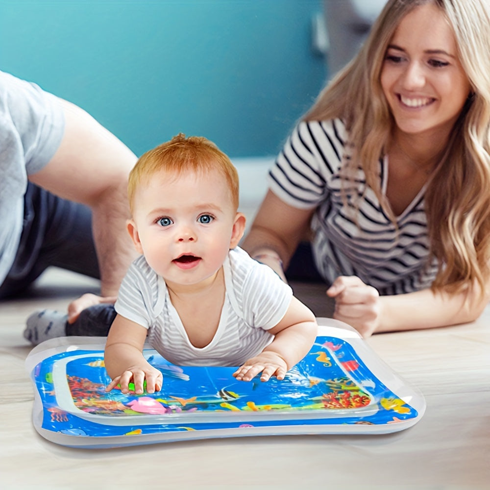 Suvda to'ldiriladigan pad jumboq o'yini, dengiz hayotining dizaynlari va suv osti dunyosi naqshlari bilan.