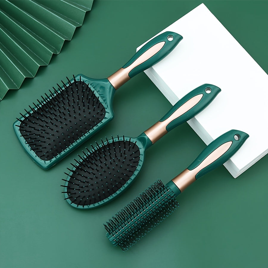 Hair Brush Set with Air Cushion Comb Round Curling Detangling Brushes for Straight Hair