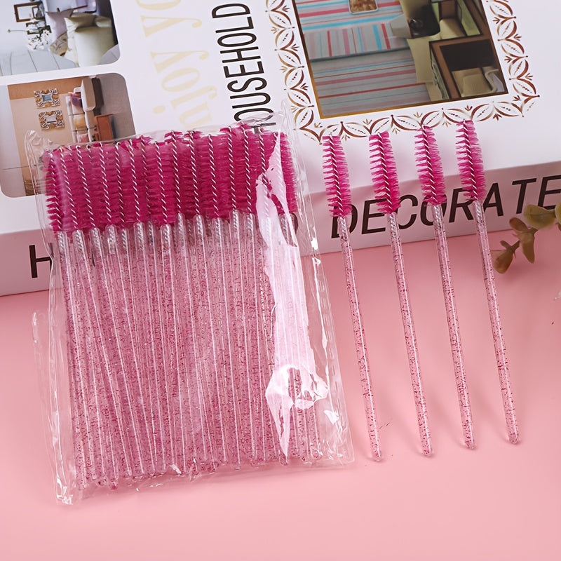 10Pcs Makeup Eyelash Comb Eyebrow Brush Set Dual Purpose Spiral Tools