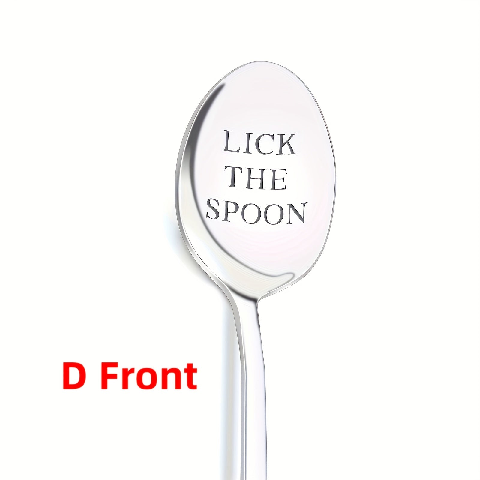 Zinapol qoplamali, oyna bilan silliqlangan gravirovka qilingan zanglamas po'lat qoshiq - qahva, muzqaymoq uchun yoki tug'ilgan kunlar, to'ylar, yubileylar yoki Rojdestvo uchun kulgili sovg'a sifatida mukammal.