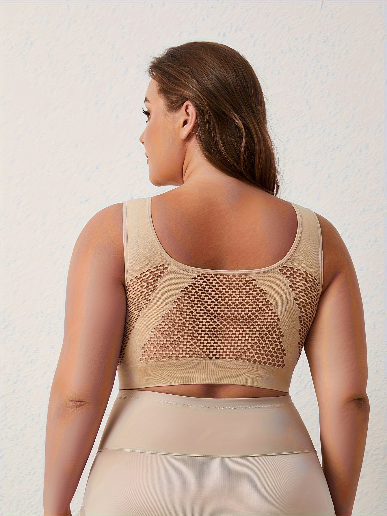 Women's Plus Size Sports Bras Pack of 5 Solid Color Seamless Full Coverage