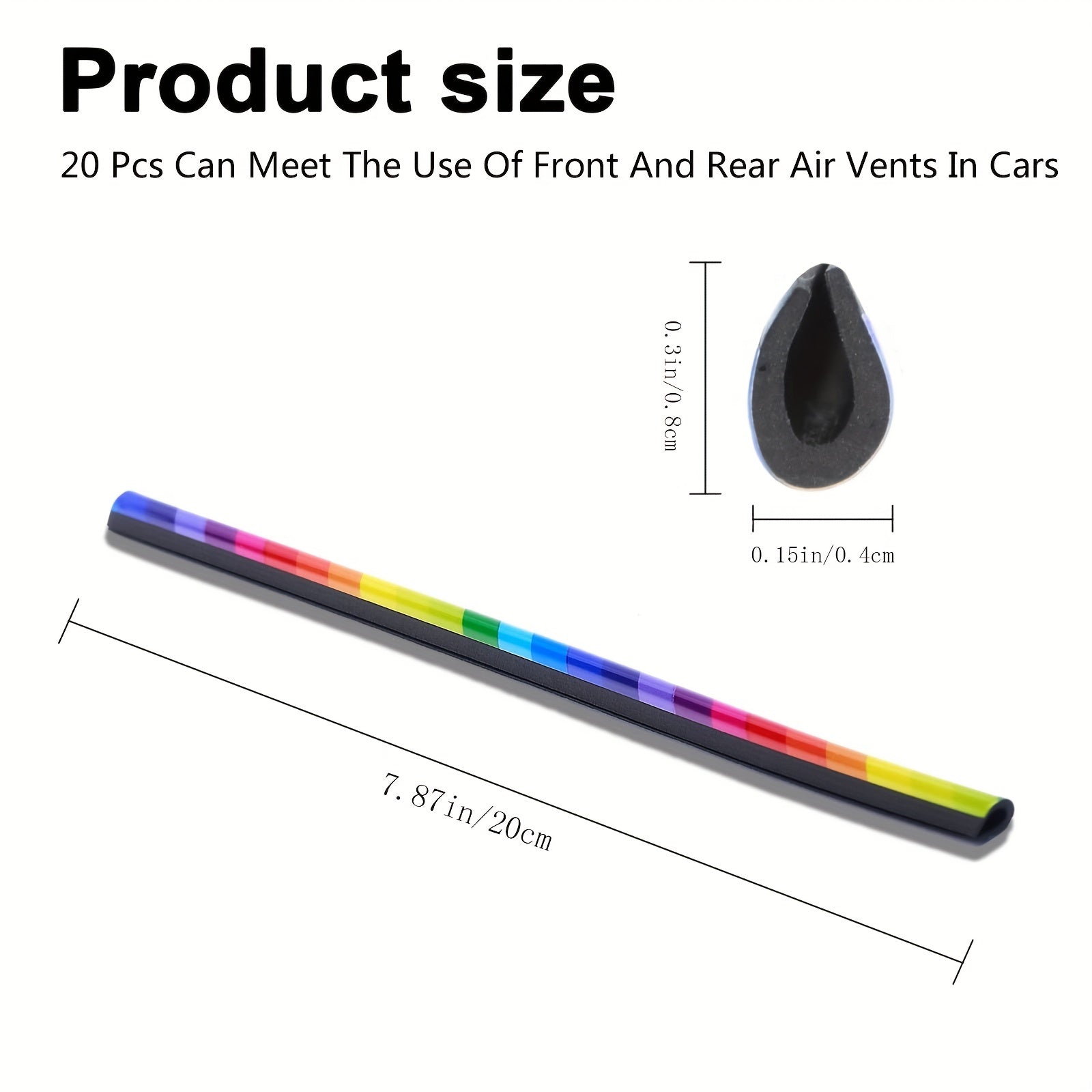 20pcs Universal Car Air Vent Decorative Strips Waterproof Bendable Vent Trim