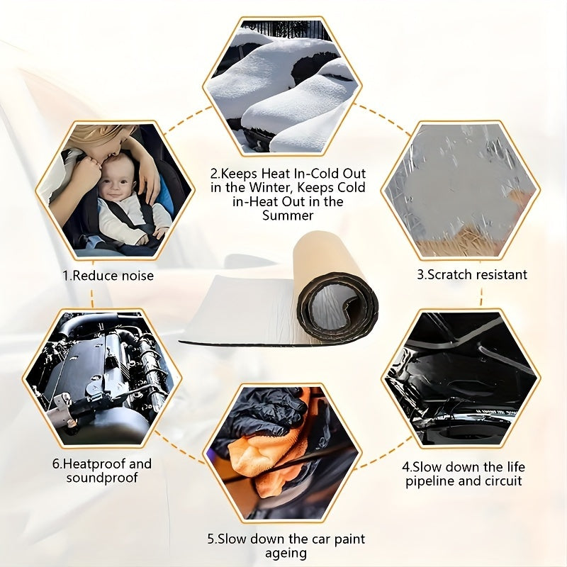 Universal avtomobil ovoz izolyatsiya vositalari uchun ko'p qatlamli va alyuminiy folga issiqlik himoyasi padlari