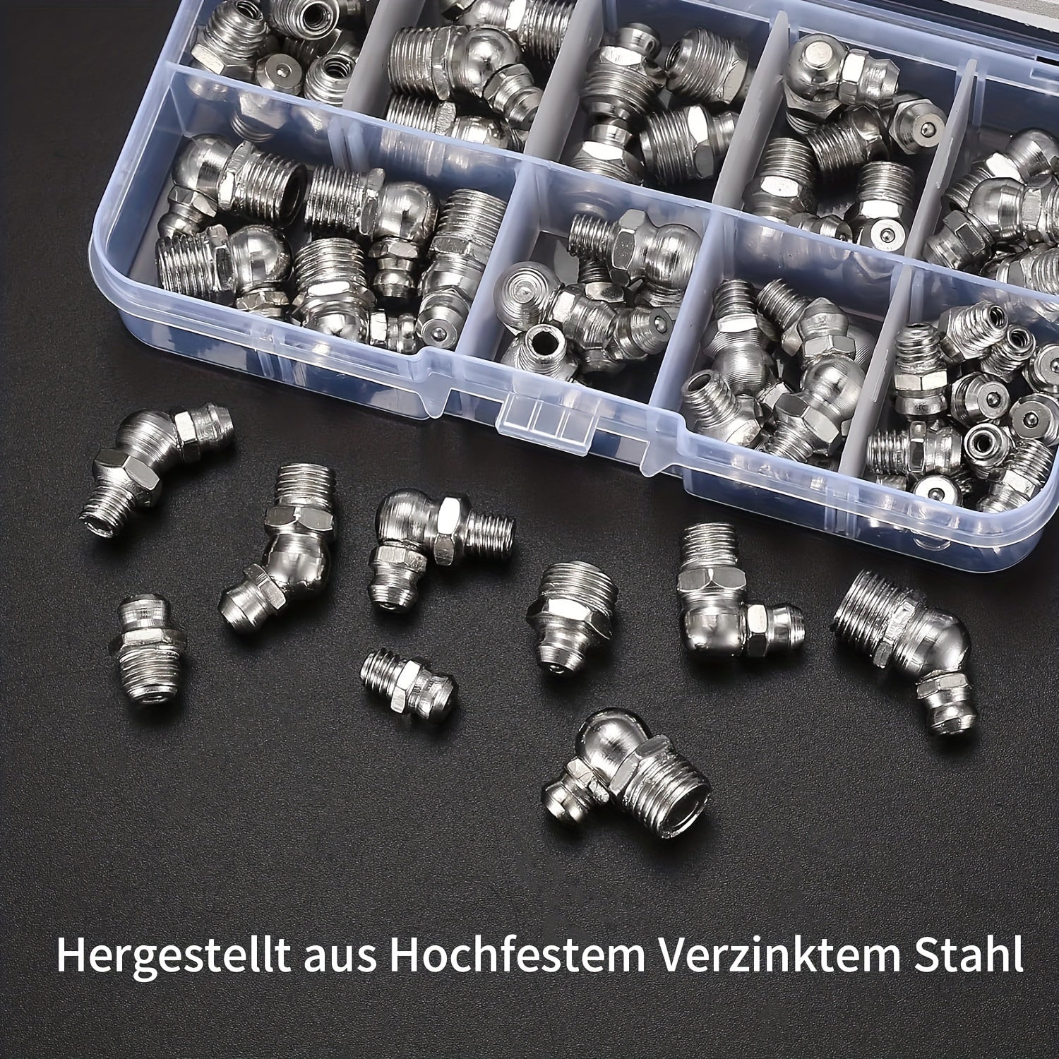 Set of 60 Metric Grease Fittings Kit for Mechanical Lubrication, M6-M10