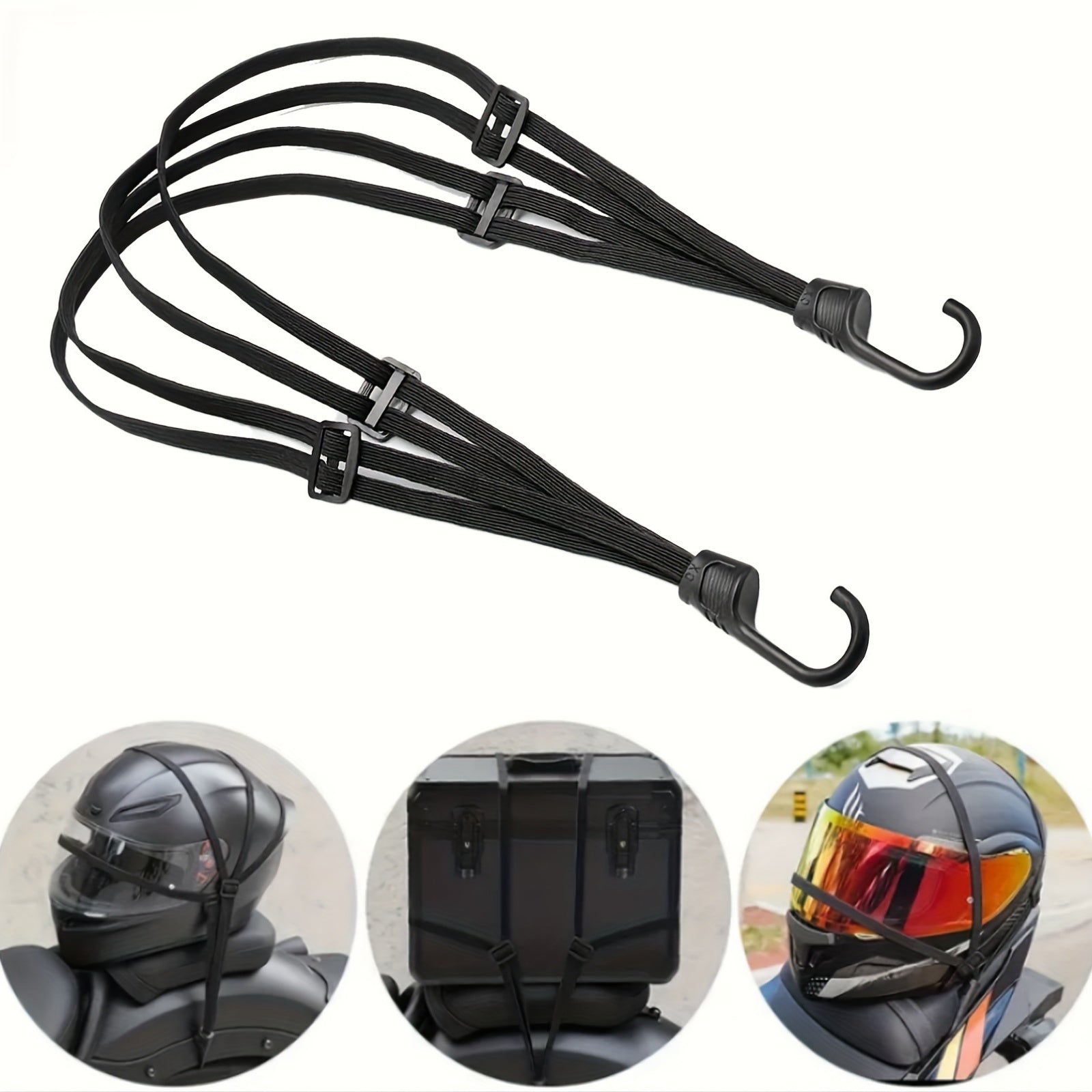 Universal Elastic Bungee Cord with Hooks for Bikes and Motorbikes