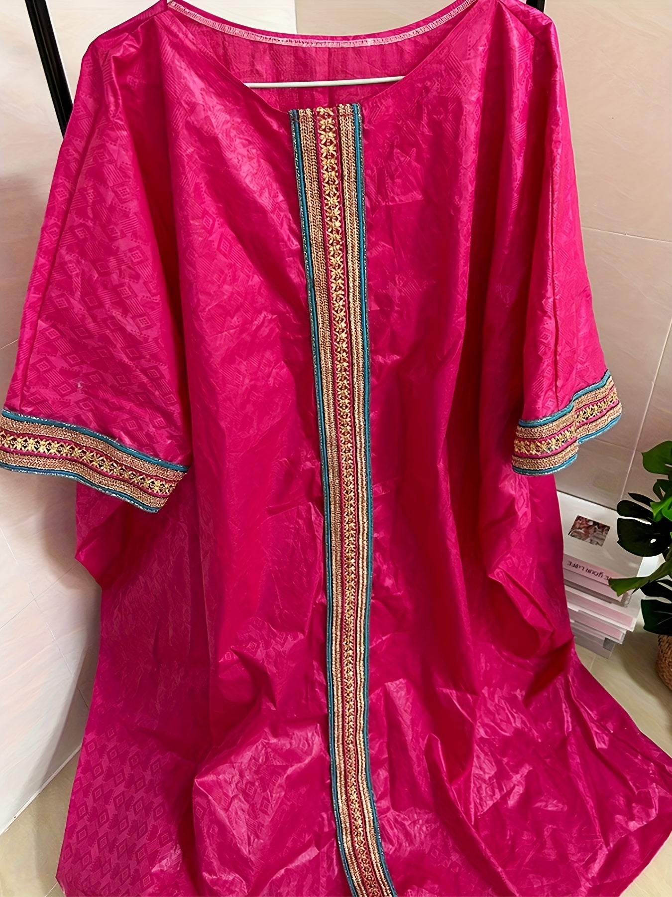 Vestido largo de kaftán para mujer de color sólido, tela no elástica, estilo de fiesta