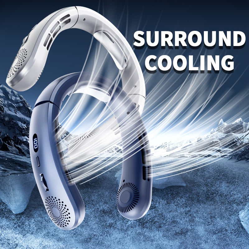 Portable Neck Fan Mini Bladeless Wearable USB Rechargeable Personal Cooler