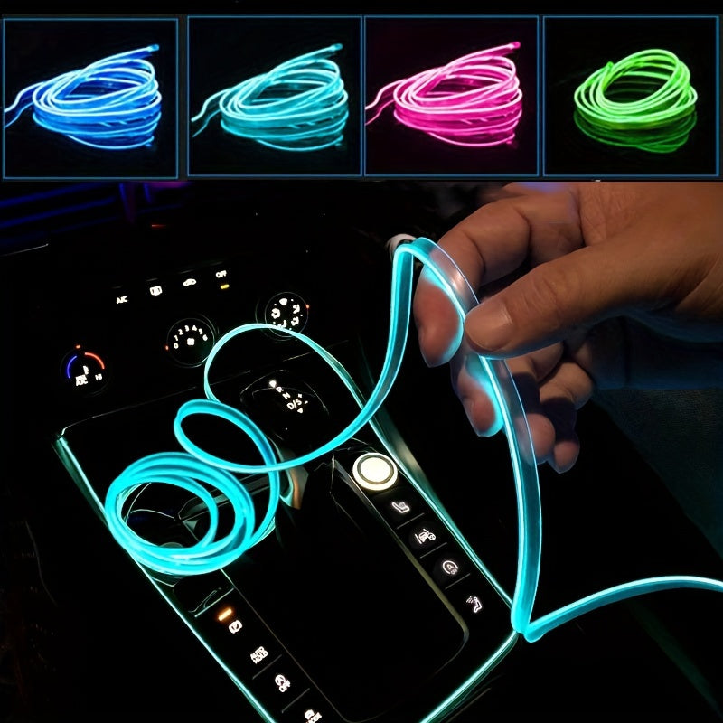 5m Car Interior LED Neon Strip Flexible Ambient Light USB Decor Diode