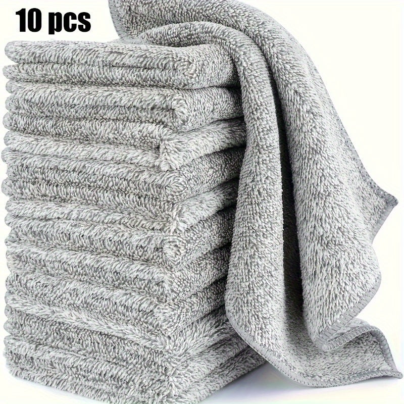 Set of 10 Microfiber Cleaning Cloths, Highly Absorbent, Fast-Drying, Versatile