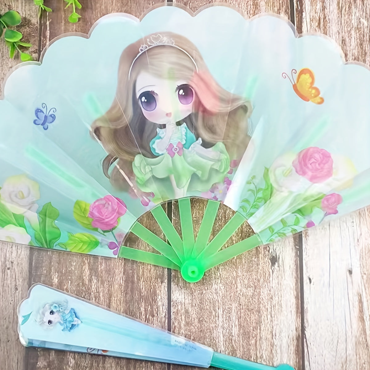 Set of 3 Mini Cartoon Handheld Fans for Summer Plastic Portable Fans