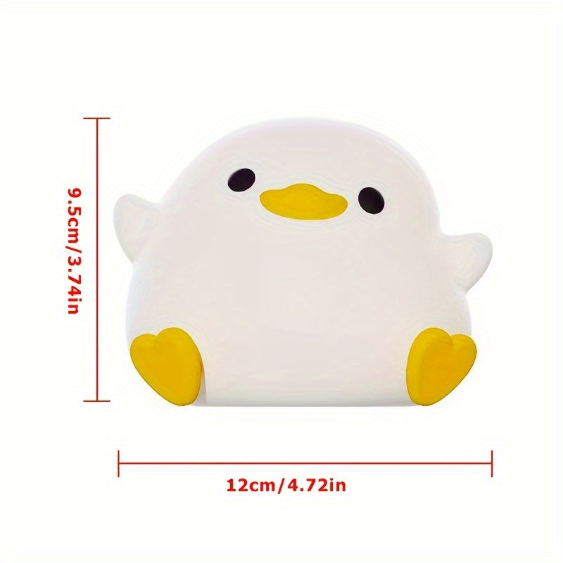 Cute Duck-Shaped Table Lamp with Geometric Pattern White Matte Finish Night Light for Nursery Bedside