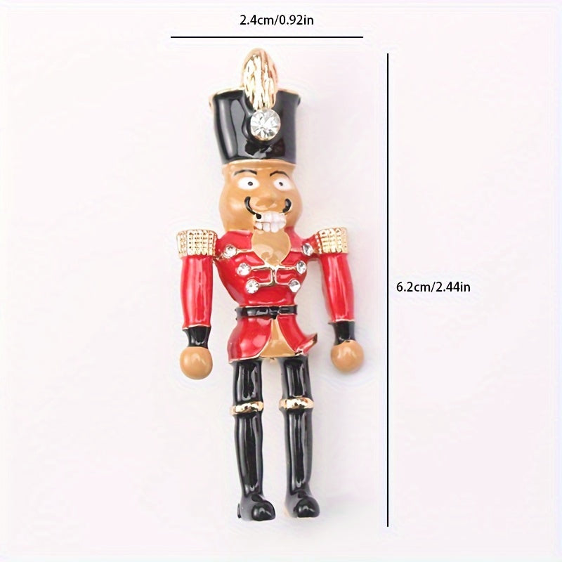 Holiday Nutcracker Soldier Brooch Pin Festive Decorative Accessory