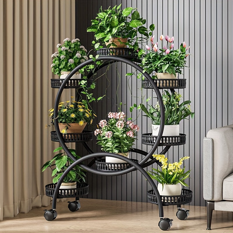 European Style Multi-Layer Metal Flower Stand for Indoor Living Room Balcony