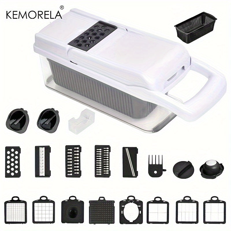 22-in-1 Vegetable Chopper and Fruit Slicer with Stainless Steel Blades