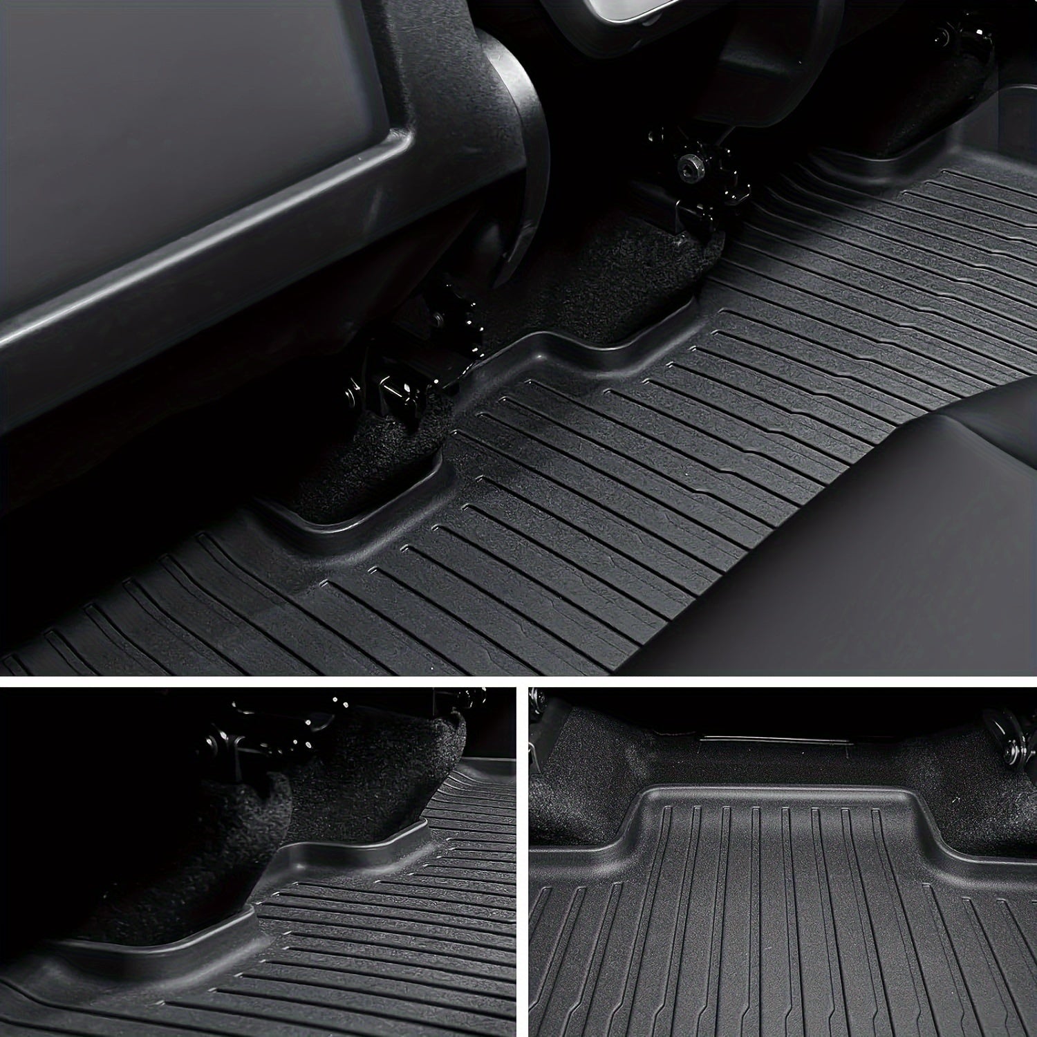 All-Weather TPE 3D Non-Slip Floor Mats for Tesla Model Y Black 5-Seat