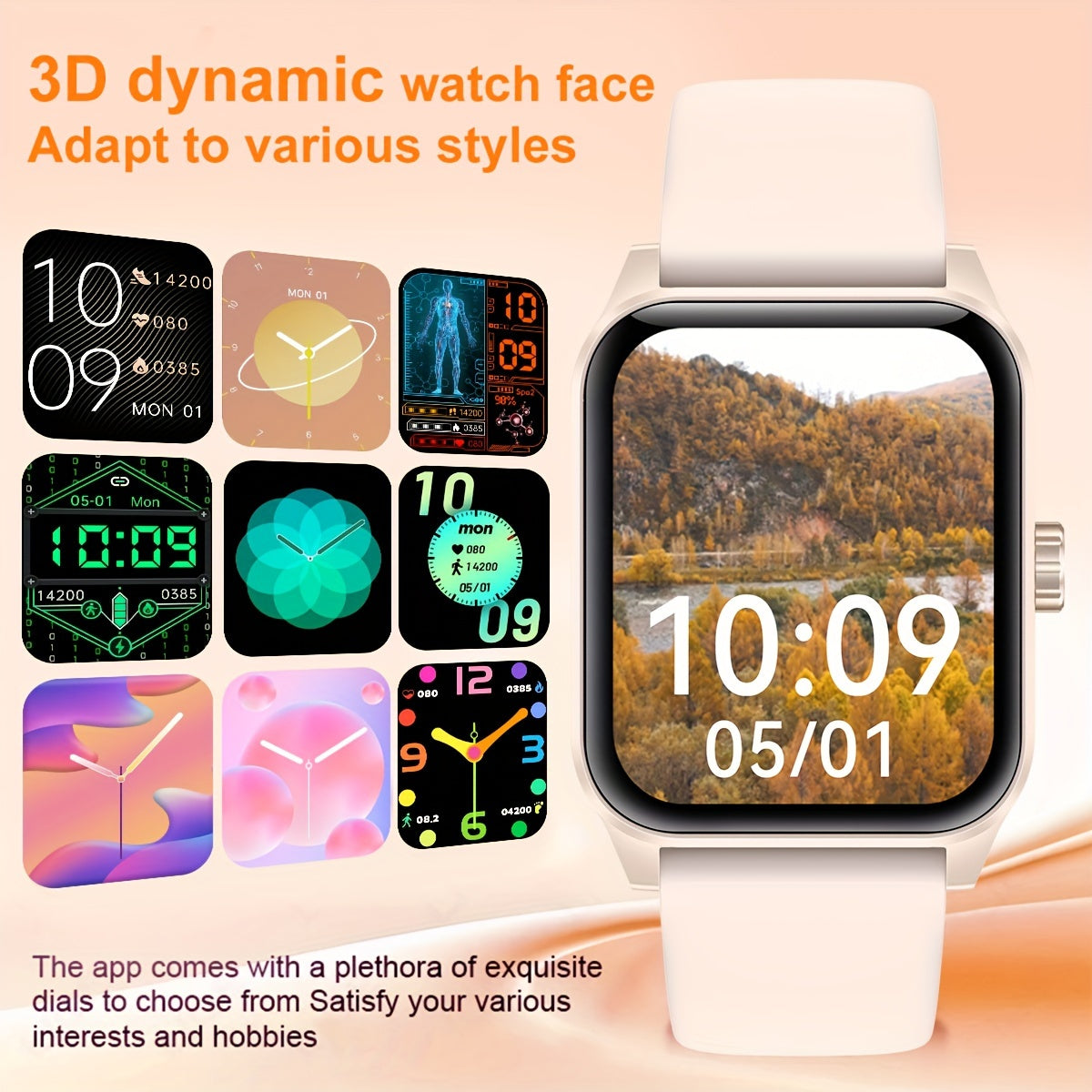 Women's Smartwatch with 3D Dial, Wireless Calling, Music, Messages, 100+ Sports Modes