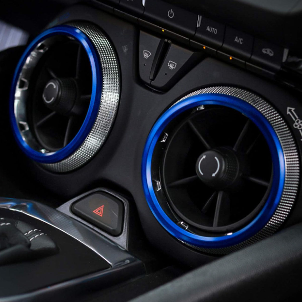 4Pcs Aluminum Alloy Car AC Knob Cover Vent Trim Sticker for Camaro 2017-2020