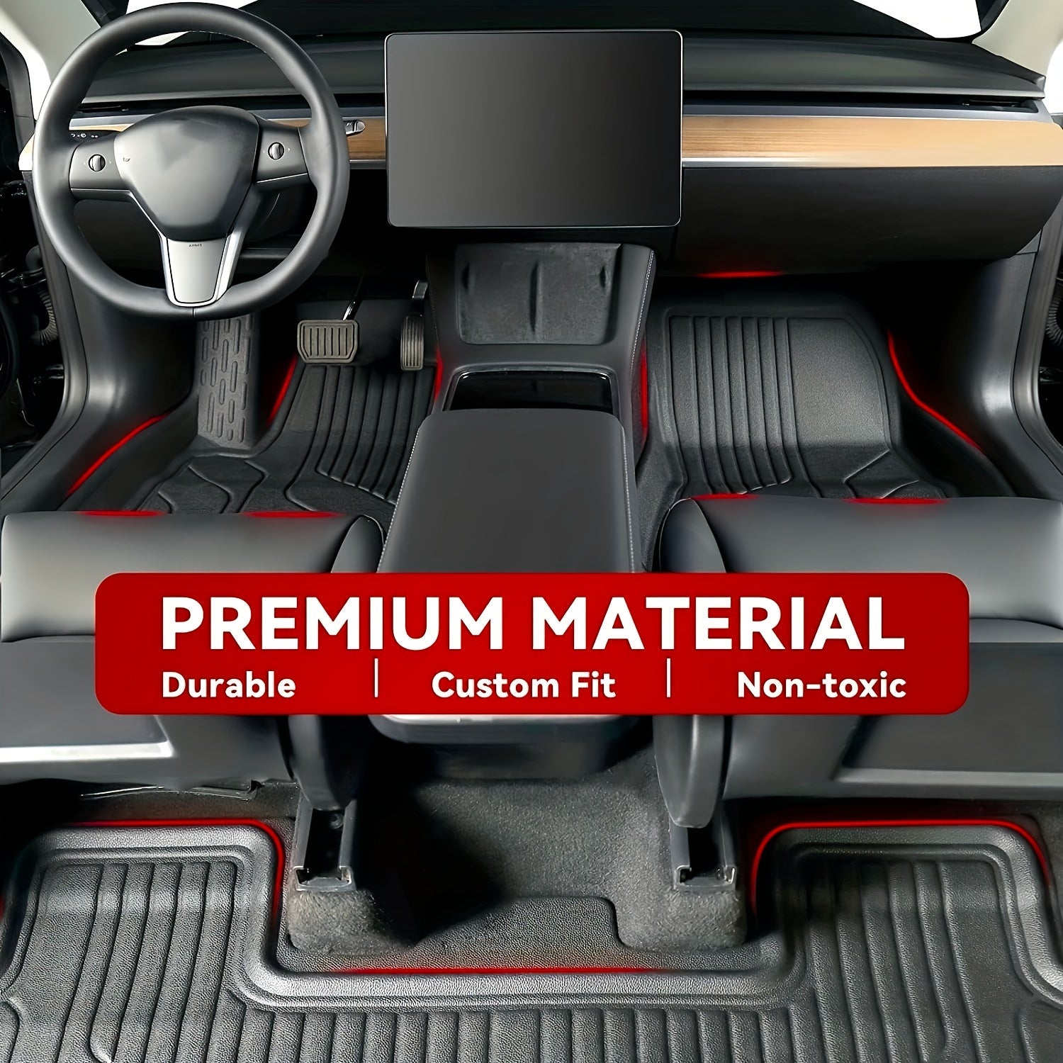 All Weather PVC Leather Floor and Cargo Mats for Tesla Model 3/Y