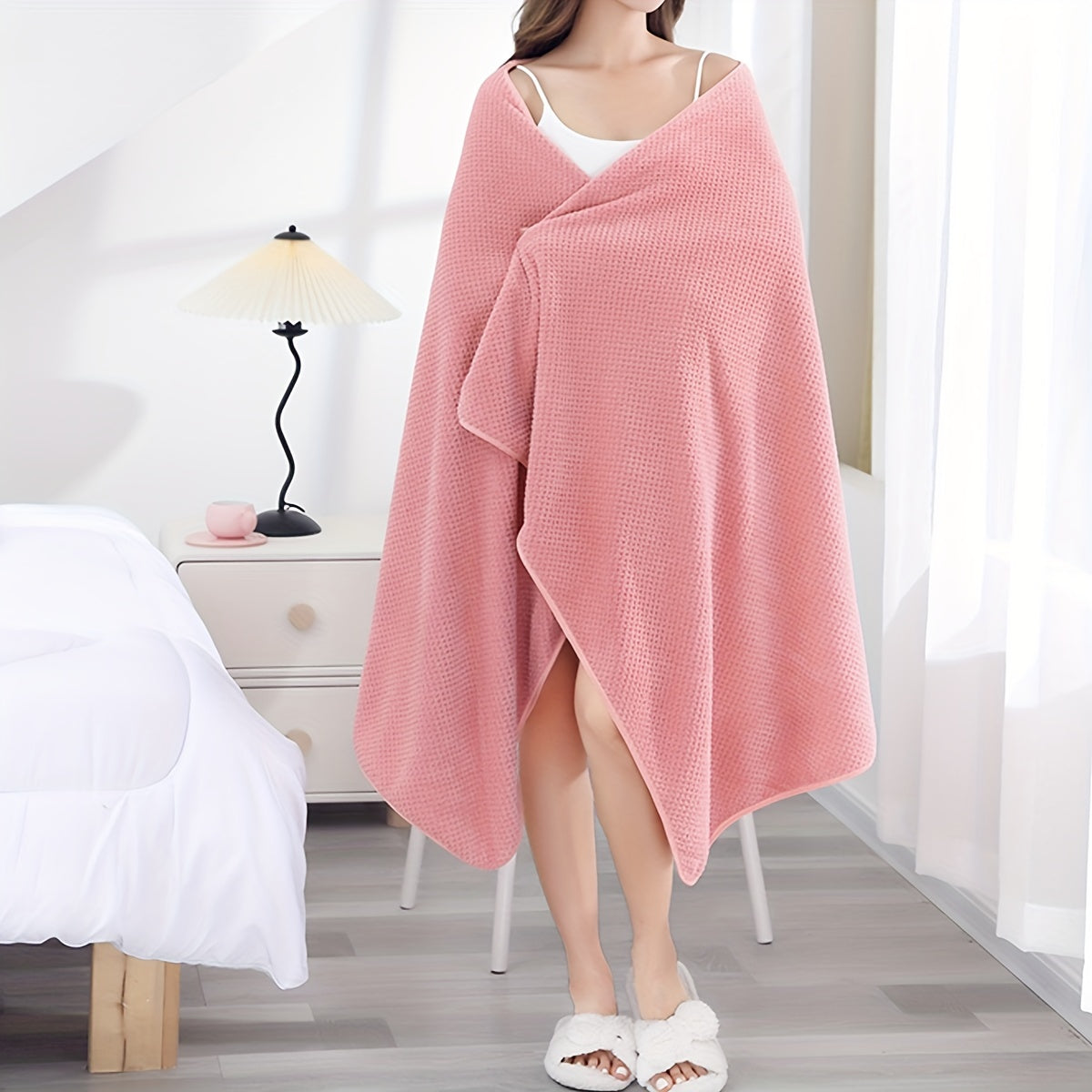 Oversized Polyester Blend Bath Towel 90x180cm High Colorfast Modern Style