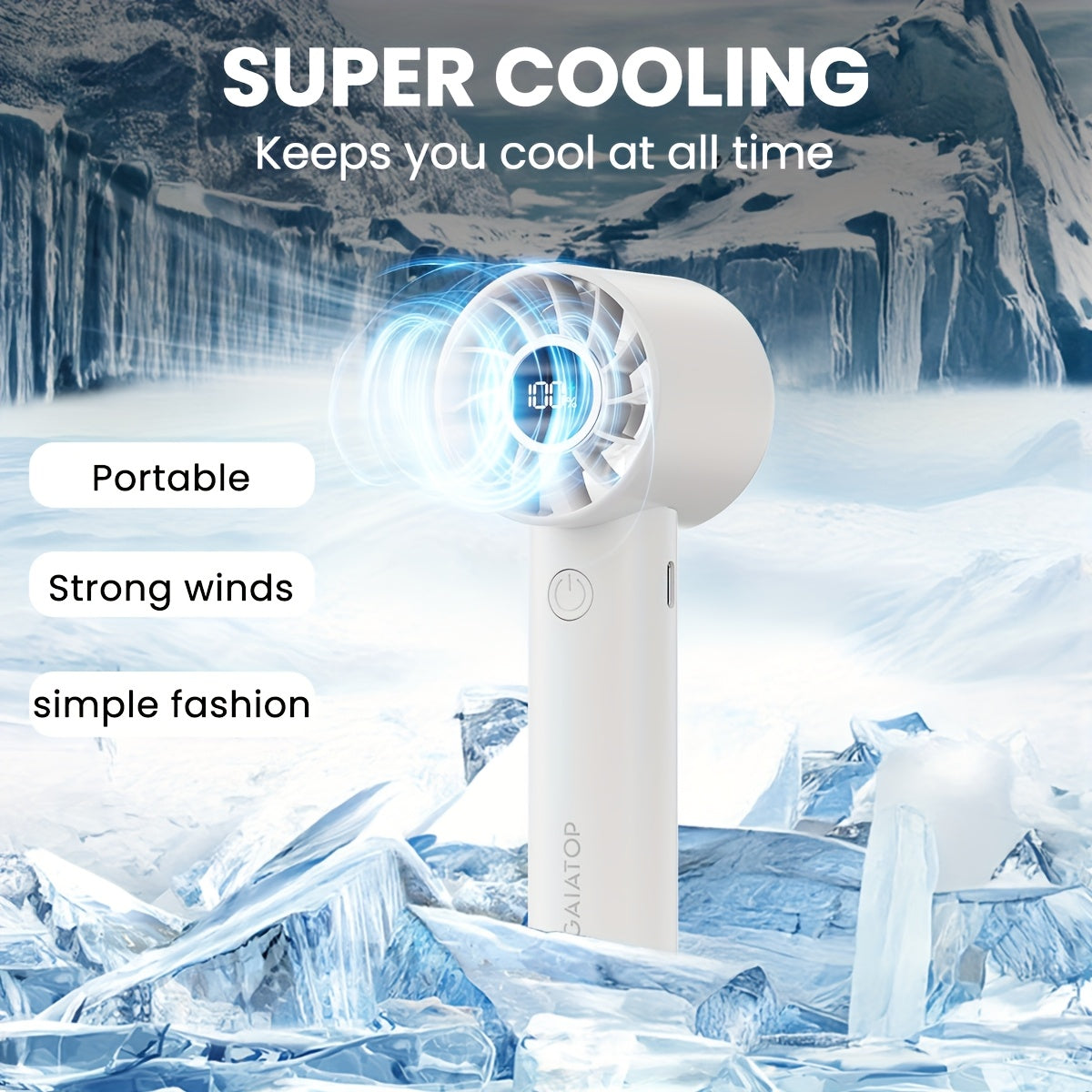 Portable Handheld Fan with 3 Speeds, USB Rechargeable, Compact and Lightweight