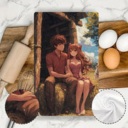 Set of 2 Ultra-Soft Kitchen Towels Anime Couple Heart Hay Bale Farm Absorbent 40x60 cm