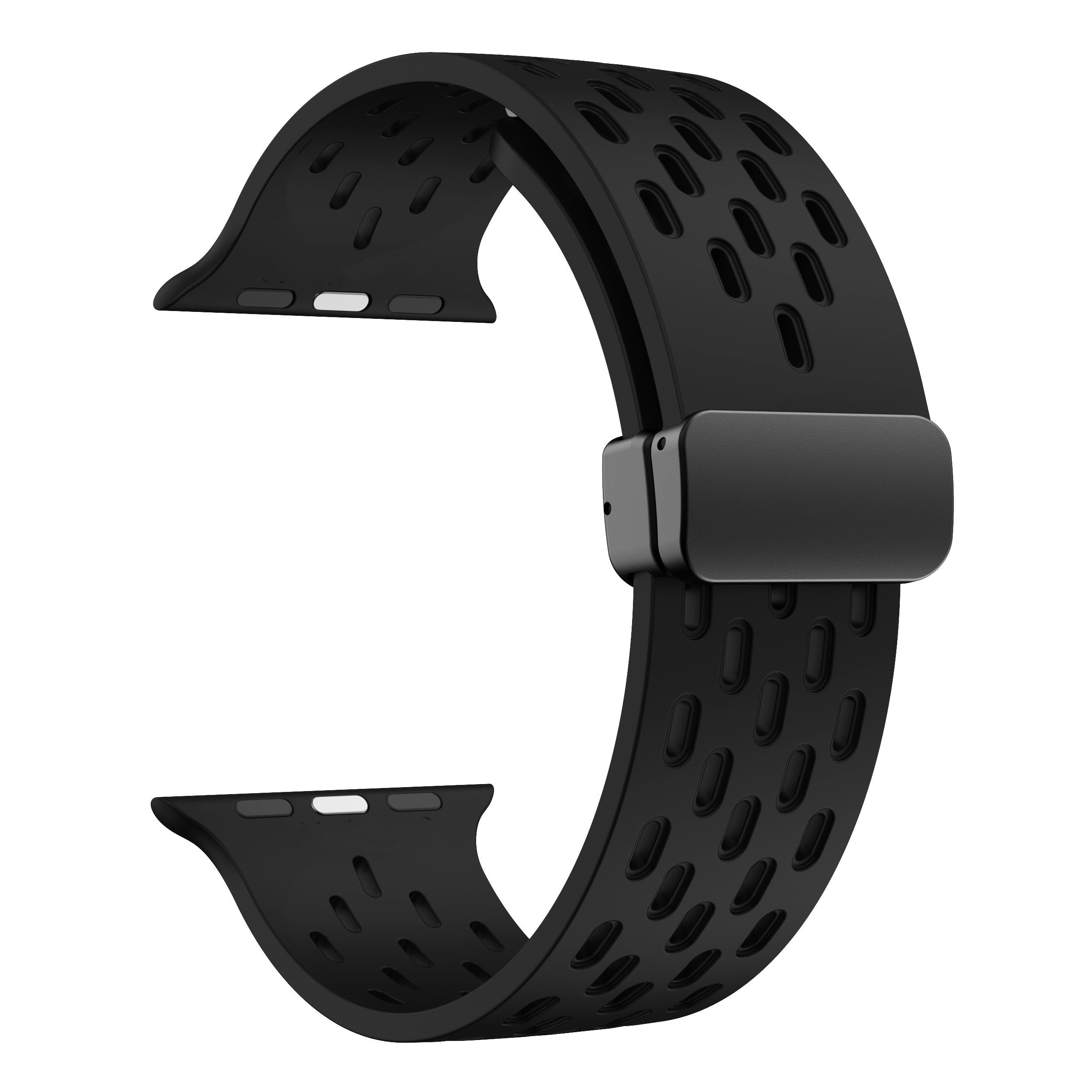 Silicone Watch Band with Breathable Holes for Apple Watch Series 1-8 Waterproof Magnetic 38mm-49mm