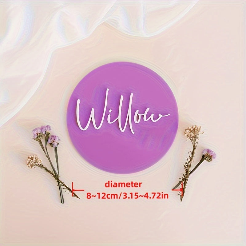 Personalized Acrylic Birth Announcement Plaque and Name Sign for Family Gift